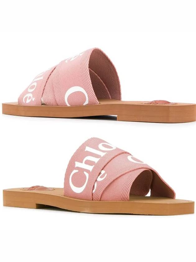 Woody Logo Canvas Strap Flat Mule Indie Pink - CHLOE - BALAAN 2