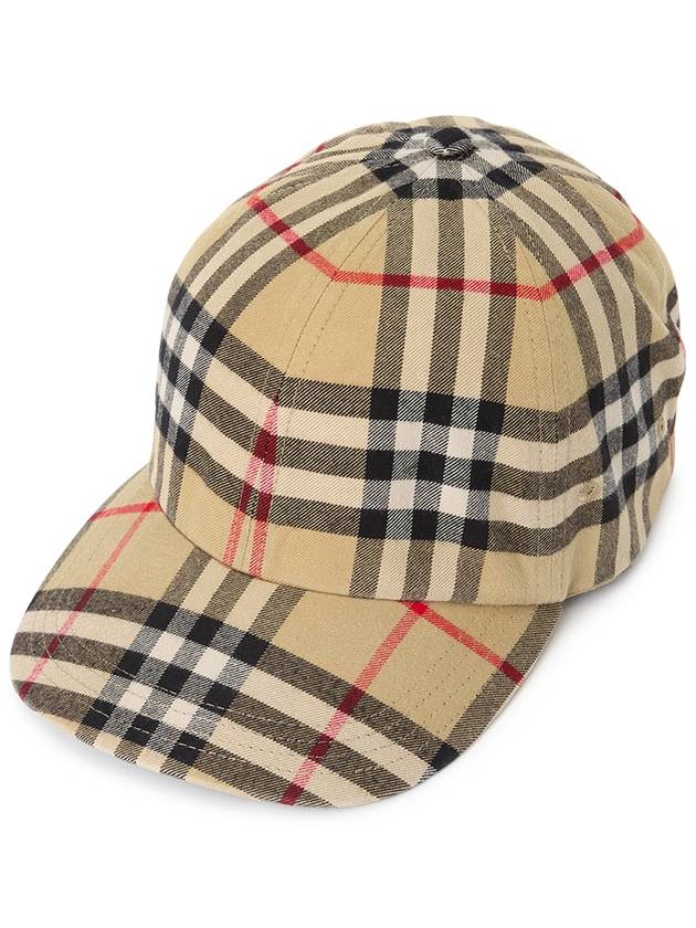 Check Cotton Ball Cap Beige - BURBERRY - BALAAN 2