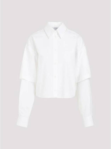 blouse shirt OWGE022S24FAB003 0101 WHITE WHIT - OFF WHITE - BALAAN 1