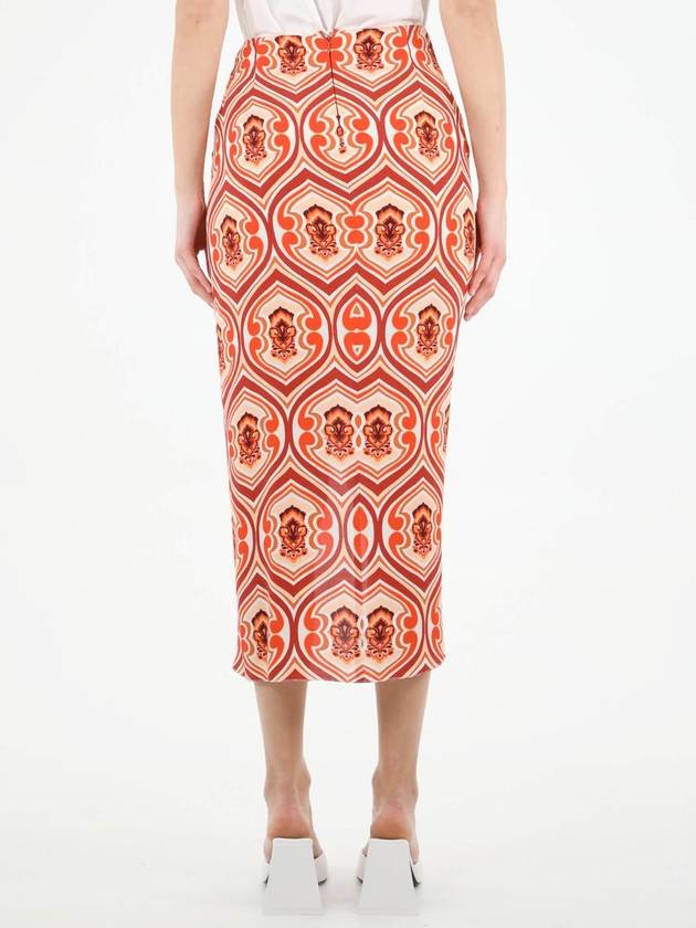 Women's Graphic Print H-Line Skirt Orange - ETRO - BALAAN 5