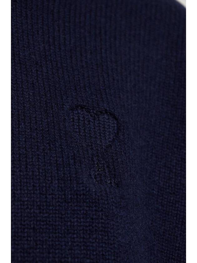 Embossed Logo Turtleneck Navy - AMI - BALAAN 6