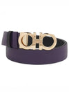 Gancini Reversible Leather Belt Black Myrtle - SALVATORE FERRAGAMO - BALAAN 2