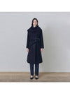 V-neck muffler wool cashmere coatNavy - SUBSET - BALAAN 1