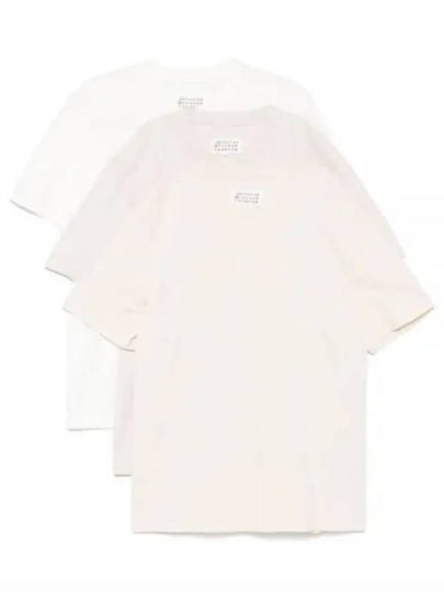 Crew Neck Cotton Short Sleeve T-Shirt 3 Pack Ecru - MAISON MARGIELA - BALAAN 2