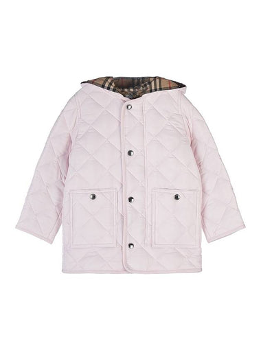 Kids Hooded Padding Pink - BURBERRY - BALAAN 1