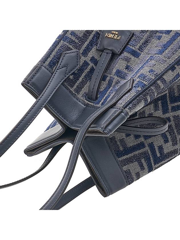 Origami Small FF Chenille Bucket Bag Dark Blue - FENDI - BALAAN 9