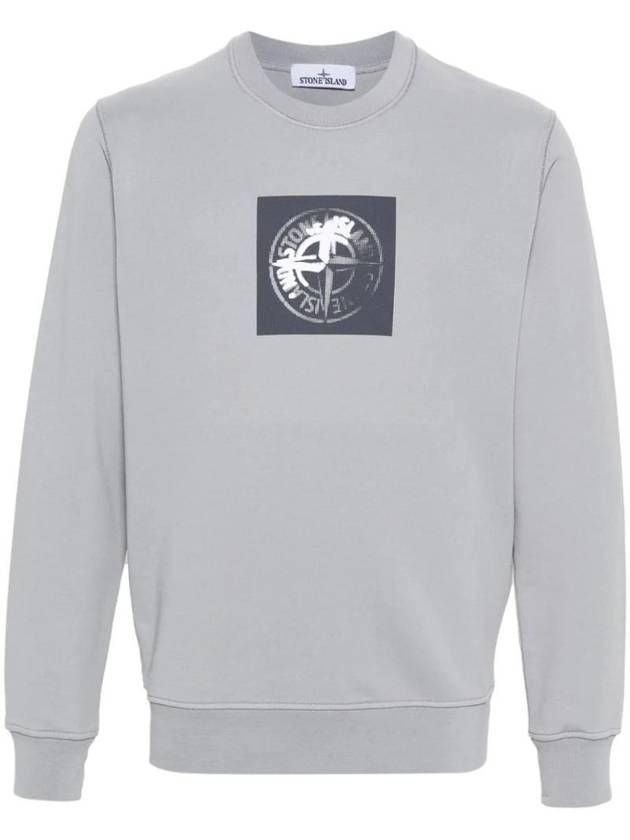 Institutional One Print Jersey Cotton Knit Top Light Grey - STONE ISLAND - BALAAN 1