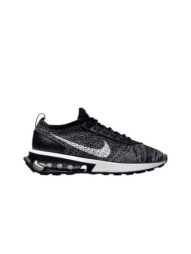 Air Max Flyknit Racer Low Top Sneakers Black White - NIKE - BALAAN 1