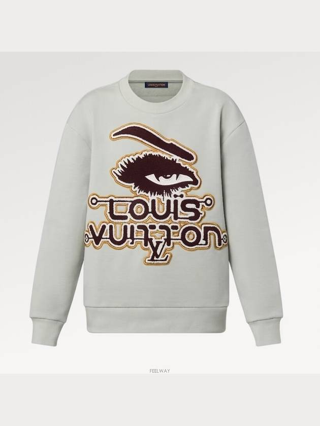 Embroidered Cotton Sweatshirt Green - LOUIS VUITTON - BALAAN 6