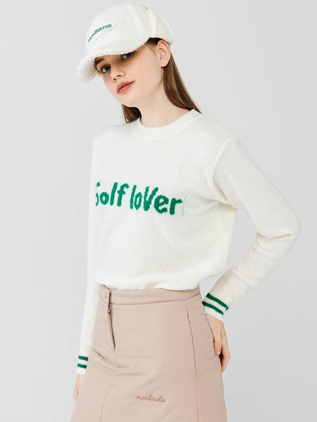 Golf rubber color matching sweater WHITE - MONBIRDIE GOLF - BALAAN 1