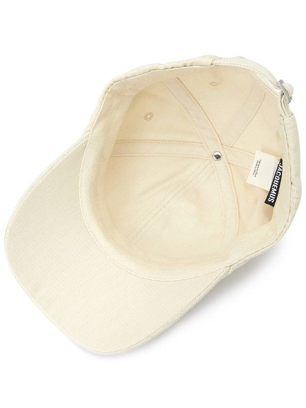 La Casquette Embroidered Logo Signature Ball Cap White - JACQUEMUS - BALAAN 6