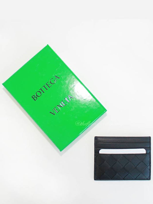 Intrecciato Leather Card Wallet Black - BOTTEGA VENETA - BALAAN 2