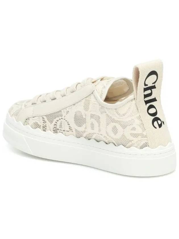 Lauren Lace Low Top Sneakers Mild Beige - CHLOE - BALAAN 4