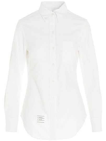 Women's Hidden Three Stripes Oxford Classic Shirt White - THOM BROWNE - BALAAN 2