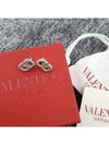 V Logo Signature Embellished Earrings Silver - VALENTINO - BALAAN 3