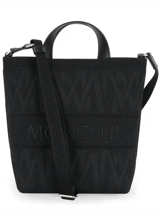 Monogram Knit Small Tote Bag Black - MONCLER - BALAAN 2