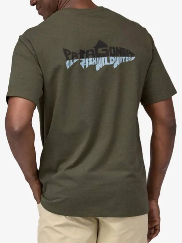 Men's Wild Waterline Pocket Responsibili Short Sleeve T-Shirt Basin Green - PATAGONIA - BALAAN 3