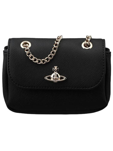 Logo Plaque Chain Cross Bag Black - VIVIENNE WESTWOOD - BALAAN 1