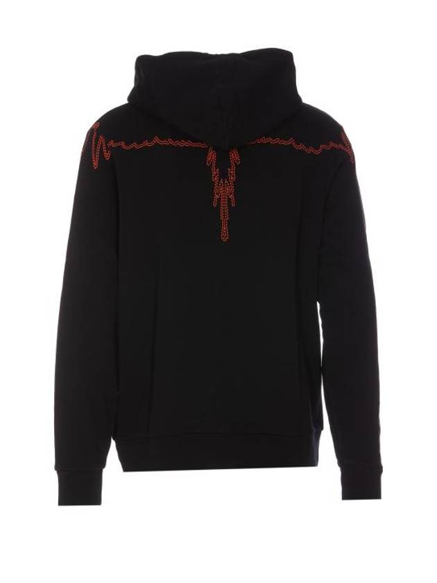 Stitch Wings Regular Hoodie Black - MARCELO BURLON - BALAAN 3