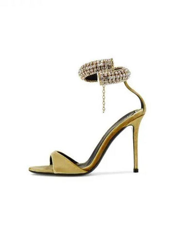 WOMEN CLANDESTINO Velor Heel Sandals Gold 270088 - GIUSEPPE ZANOTTI - BALAAN 1