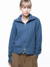 Four Woman Women s Soft Cable Zip up Knit Cardigan Blue W243TP03BL - CHANCE'S NOI - BALAAN 7