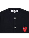 Double Heart Waffen Cardigan P1N075 BLACK - COMME DES GARCONS - BALAAN 3