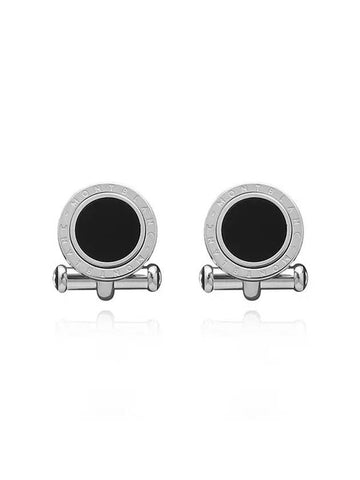 Meisterstuck Logo Cufflinks Silver Black - MONTBLANC - BALAAN 1