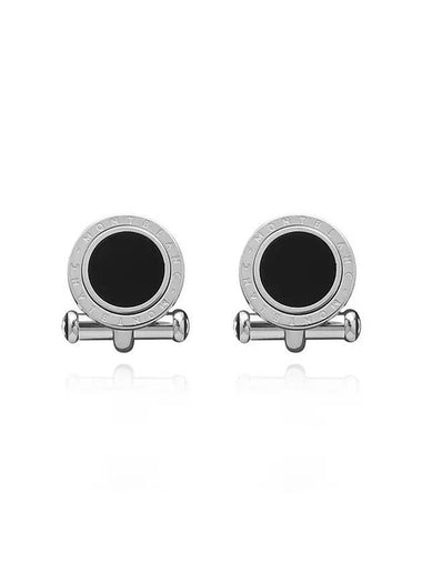 Meisterstuck Logo Cufflinks Silver Black - MONTBLANC - BALAAN 1