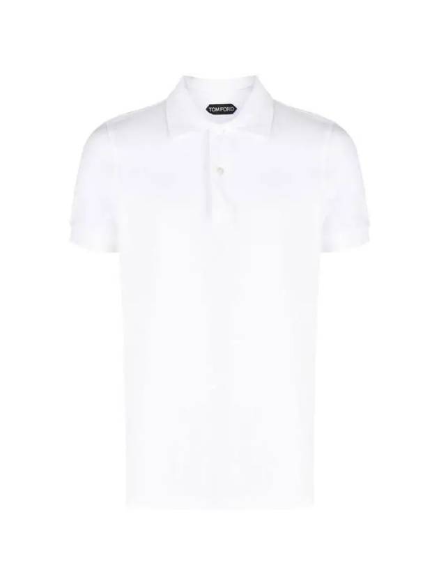 Men's Classic Tennis Short Sleeve Polo Shirt White - TOM FORD - BALAAN 2