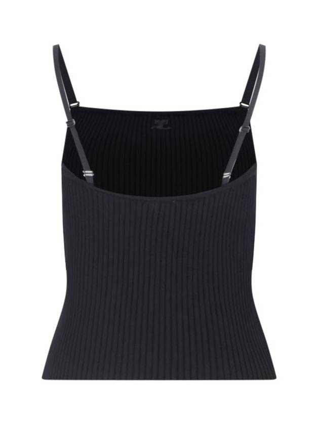 Logo Rib Sleeveless Black - COURREGES - BALAAN 4