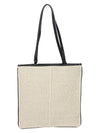 Embroidered Logo Raffia Tote Bag Beige Black - MAX MARA - BALAAN 3