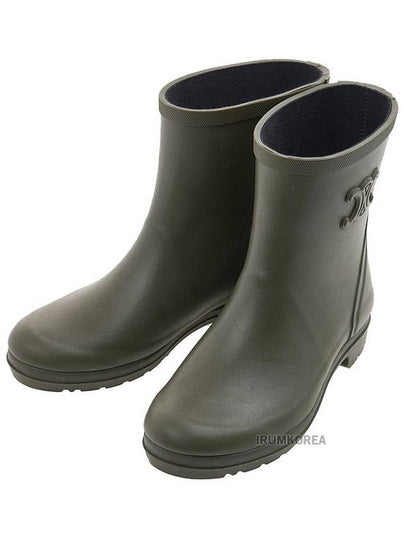 Natural Rubber Mid Rain Boots Khaki - CELINE - BALAAN 2