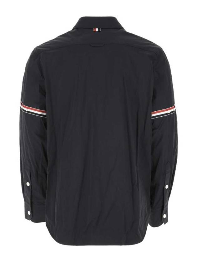 Three Stripes Armband Nylon Long Sleeve Shirt Navy - THOM BROWNE - BALAAN 3