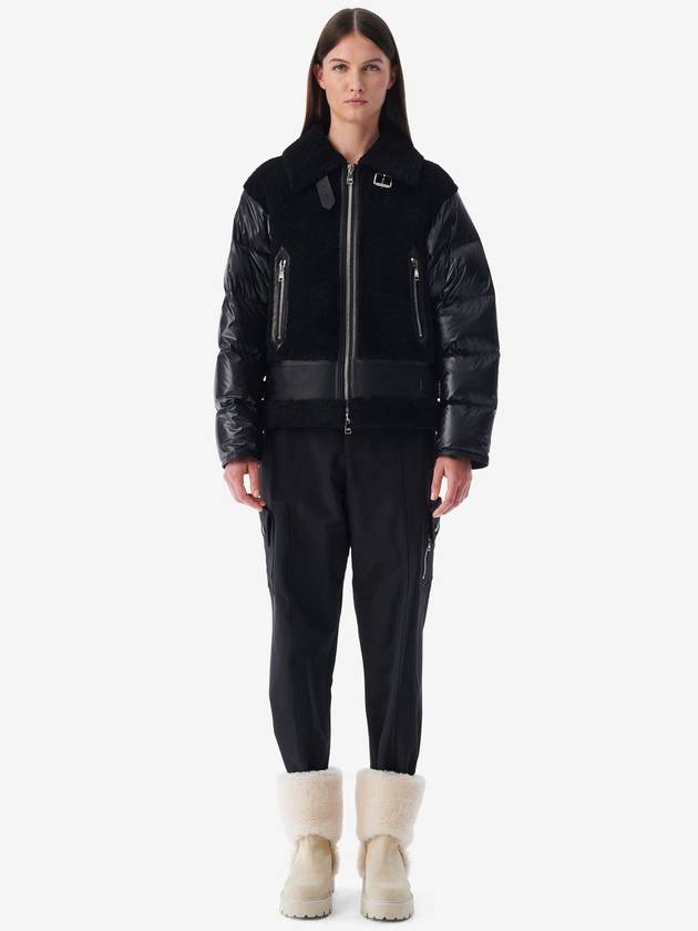 LES ALPES W glossy hybrid shearling jacket - IRO - BALAAN 2