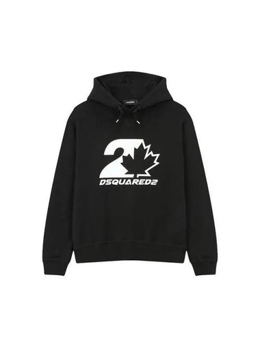 Men s Maple Logo Graphic Hooded Sweatshirt Black - DSQUARED2 - BALAAN 1