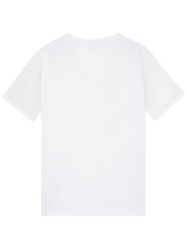 Logo Print Short Sleeve T-Shirt White - STONE ISLAND - BALAAN 3