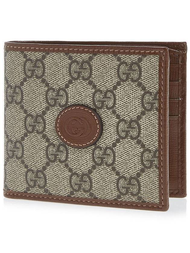 GG Supreme Interlocking Half Wallet Brown - GUCCI - BALAAN 2