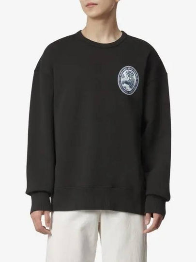 Logo Patch Crew Neck Sweatshirt Black - KENZO - BALAAN 2