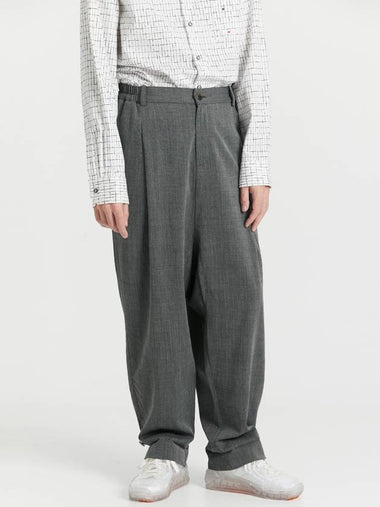 Men's Summer Wool Baggy Wide Pants Grey - WHYSOCEREALZ - BALAAN 1