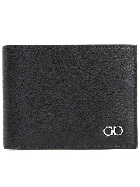 Gancini Half Wallet Black - SALVATORE FERRAGAMO - BALAAN 1