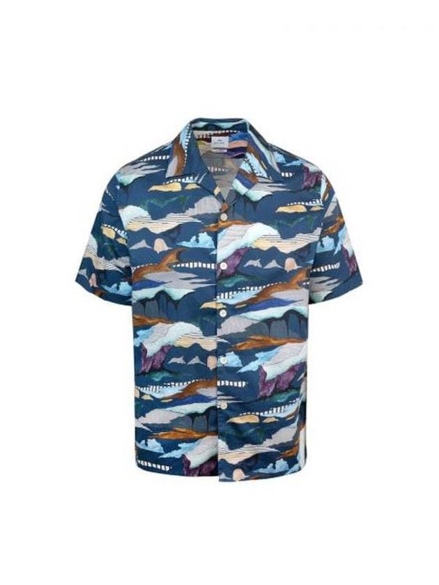 Print Casual Short Sleeve Shirt Blue - PAUL SMITH - BALAAN 2