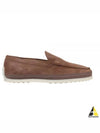 Men's Suede Slip-ons Loafers Brown - TOD'S - BALAAN 2