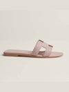 Oran Leather Sandals Rose Porcelaine - HERMES - BALAAN 3