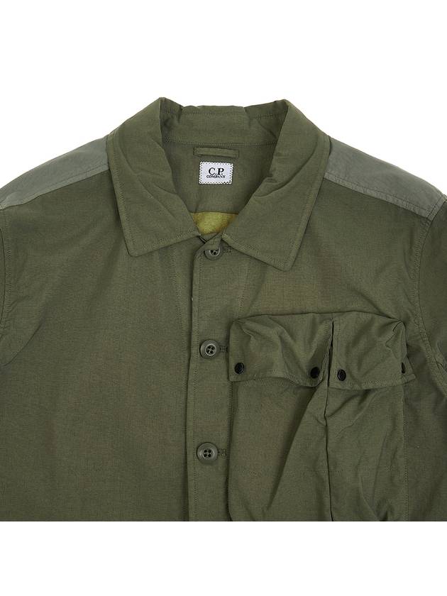 Men's Lens Wappen Tyrone Overfit Long Sleeve Shirt Jacket Khaki - CP COMPANY - BALAAN 4