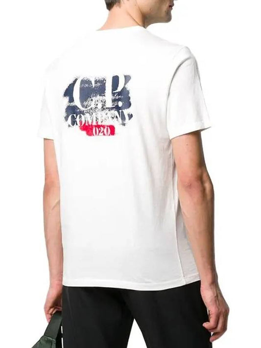 Logo Spray Short Sleeve T-Shirt White - CP COMPANY - BALAAN 2