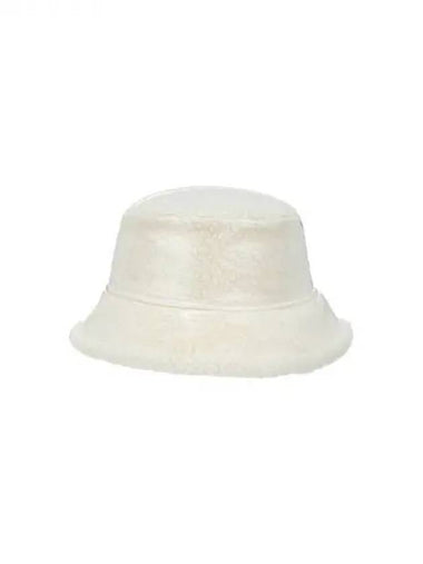 Women s Leather Label Fleece Cloche Hat White 270090 - EMPORIO ARMANI - BALAAN 1