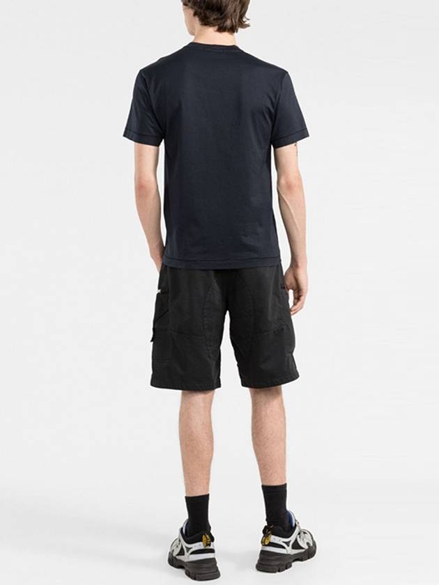 Logo Patch Short Sleeve T-Shirt Navy - STONE ISLAND - BALAAN 5