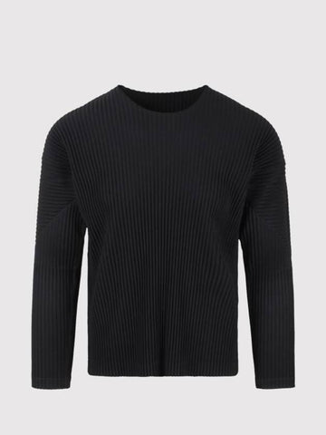 Homme Pliss Issey Miyake Sweater HP49JK421 15 BLACK - ISSEY MIYAKE - BALAAN 1