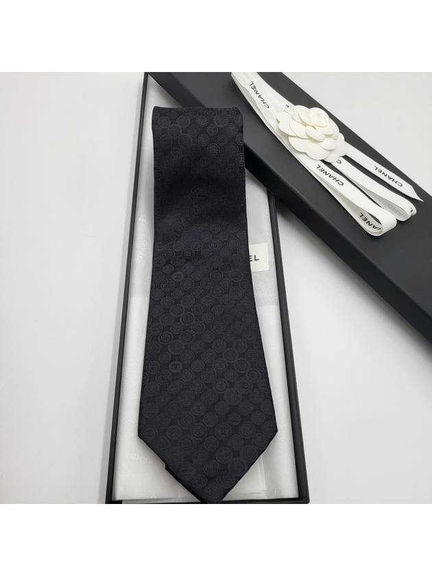 CC logo 24k men s tie silk black AAA471 - CHANEL - BALAAN 1