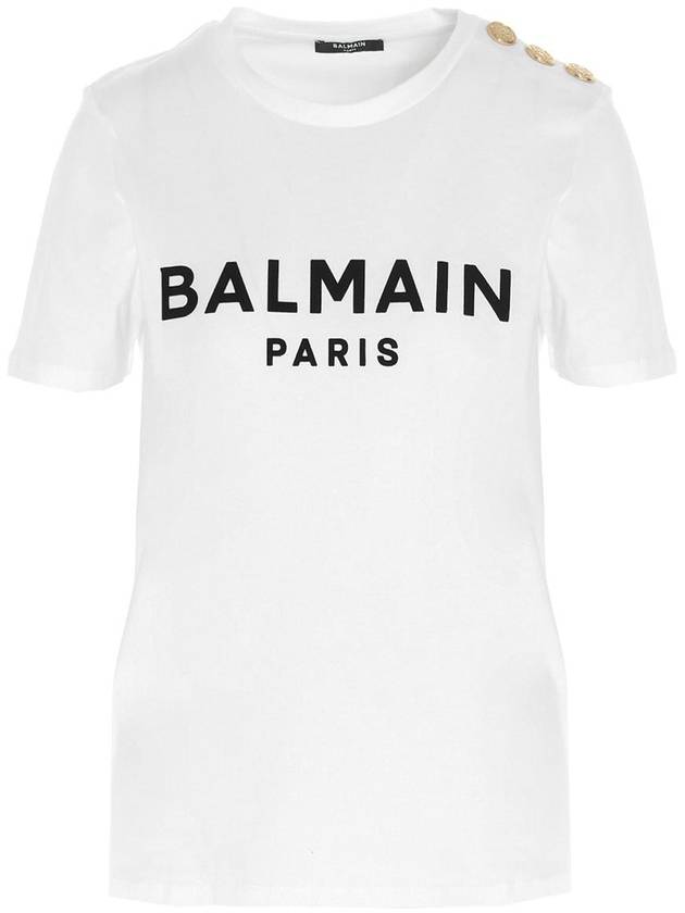 Logo Crew Neck Short Sleeve T-Shirt White - BALMAIN - BALAAN 2